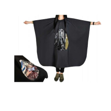  Ablakos beterítő kendő hajvágáshoz, festéshez, fekete síznben hajvágó kendő