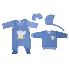  ABR 5 részes belül bolyhos baba szett elefánt mintával - Kék (56) gyerek ruha szett