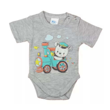  ABR Rövid ujjú pamut body - Szürke - Vonat (62) kombidressz, body