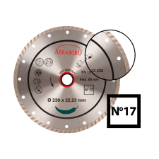 Abraboro gyémánttárcsa Turbo 230x2,8x22,23 mm (No.17) (1db/csomag) csiszolókorong és vágókorong