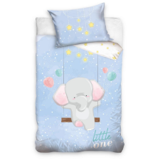 Ábránd Elefántos kék ágyneműhuzat (100x135+40x60 cm) babaágynemű, babapléd