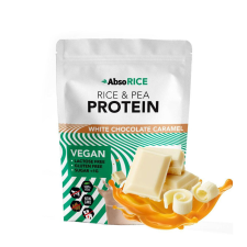 AbsoRice AbsoRICE protein - vegán fehérjepor (500 g, Fehércsokoládé-karamell) vitamin és táplálékkiegészítő