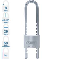 Abus 64TI/50 HB60-150 KA6511 állítható kengyelű egységkulcsos lakat lakat
