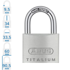 Abus 64TI/60 KA6607 egységkulcsos lakat lakat