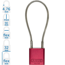 Abus 72/30CAB20 LOTO munkavédelmi kábeles kizáró lakat - Piros - 818912 lakat