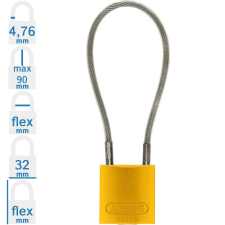 Abus 72/30CAB20 LOTO munkavédelmi kábeles kizáró lakat - Sárga - 837180 lakat