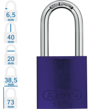 Abus 72/40HB40 LOTO hosszúkengyelű munkavédelmi kizáró lakat - Lila - 451478 lakat