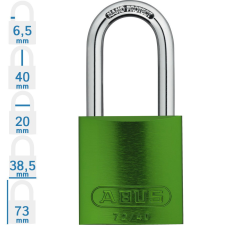 Abus 72/40HB40 LOTO hosszúkengyelű munkavédelmi kizáró lakat - Zöld - 451348 lakat
