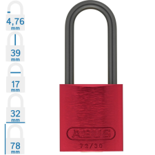 Abus 72AS/30HB38 LOTO munkavédelmi kizáró lakat - Piros - 874536 lakat