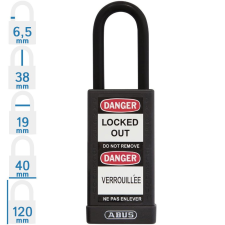 Abus 74LB/40 KA - Egységkulcsos lakat (Több lakat azonos kulccsal) - Fekete lakat