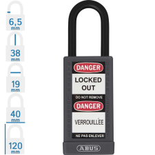 Abus 74LB/40 LOTO hosszúkengyelű munkavédelmi kizáró lakat - Szürke - 503092 lakat