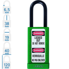 Abus 74LB/40 LOTO hosszúkengyelű munkavédelmi kizáró lakat - Zöld - 503061 lakat