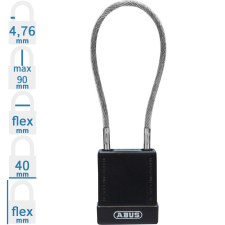 Abus 76/40 CAB20 LOTO munkavédelmi kizáró kábeles lakat - Fekete - 848711 lakat