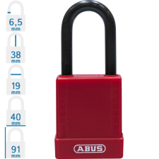 Abus 76/40 KA - Egységkulcsos lakat (Több lakat azonos kulccsal) - Piros - 847783 lakat