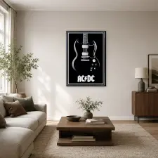  AC DC fekete elektromos gitár vászonkép dekoráció