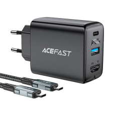 AceFast A17 USB Type-C / HDMI / USB-A Hálózati töltő - Fekete (65W) mobiltelefon kellék