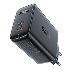 AceFast A29 PD50W GaN (USB-C + USB-C) két portos töltő fekete színben mobiltelefon kellék