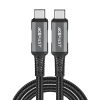 AceFast C1-09 USB Type-C apa - USB Type-C apa Adat és töltő kábel - Fekete (1m) (C1-09 BLACK)