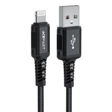 AceFast Cable MFI USB - Lightning 1,8m, 2,4a fekete (C4-02 A fekete) mobiltelefon kellék