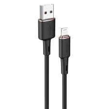 AceFast kábel USB A tp Lightning 8-pin MFI 2,4A C2-02 szilikon 1,2m fekete kábel és adapter
