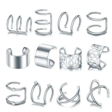  Acél 12 db-os fülbevaló szett fülbevaló