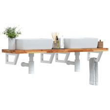  acél és tömör akácfa falra szerelhető mosdópolc fürdőszoba bútor