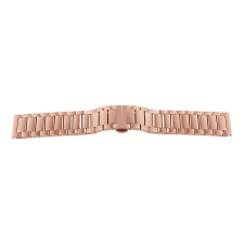  Acél karóra csat, tömör acél anyagú, pillangózáras, rózsaarany színű, 22mm óraszíj