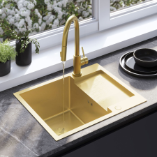 Acél mosogatótálca Paul BRUSH GOLD mosogatótálca
