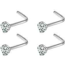 Acél orr piercing szett cirkon kővel fülbevaló