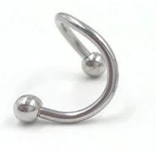  Acél S alakú piercing testékszer