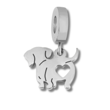  Acél szíves tacskó medál nyaklánc