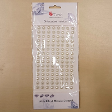 ACH Félgyöngy öntapadós 7mm gyöngyház fehér dekorációs kellék