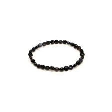  Achát fekete fazettált korong karkötő 6x4mm karkötő