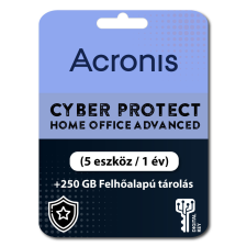Acronis Cyber Protect Home Office Advanced (5 eszköz / 1 év) + 250 GB Felhőalapú tárolás (Elektronikus licenc) karbantartó program