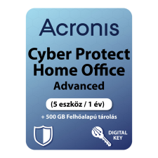 Acronis Cyber Protect Home Office Advanced (5 eszköz / 1 év) + 500 GB Felhőalapú tárolás  (Elektronikus licenc) egyéb program