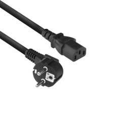 Act AC3305 Powercord mains connector CEE 7/7 male (angled) - C13 black 2m Black kábel és adapter