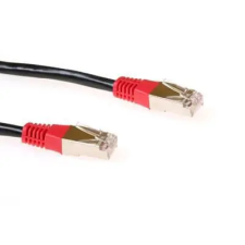 Act CAT5e F-UTP Patch Cable 2m Black/Red IB5102 kábel és adapter