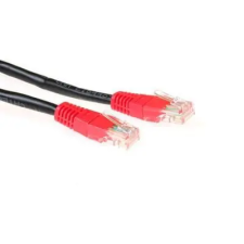 Act CAT5e U-UTP Patch Cable 10m Black/Red IB6110 kábel és adapter