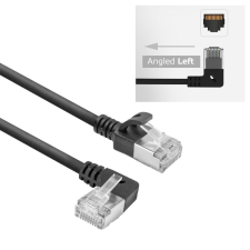 Act CAT6A U-FTP Patch Cable 0,25m Black DA1952 kábel és adapter