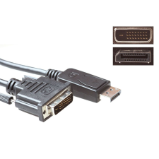 Act Conversion cable DisplayPort male to DVI male 3m Black AK3997 kábel és adapter