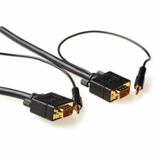 Act High Performance VGA + Audio connection cable male-male 5m Black kábel és adapter