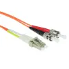 Act LSZH Multimode 62.5/125 OM1 fiber cable duplex with LC and ST connectors 1,5m Orange RL7051