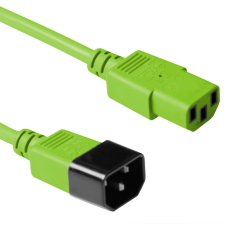 Act Powercord C13 - C14 0,6m Green AK5112 kábel és adapter