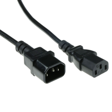 Act Powercord C13 - C14 0.9m Black AK5165 kábel és adapter