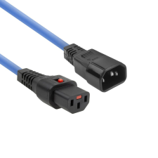 Act Powercord C13 IEC Lock - C14 2m Blue AK5200 kábel és adapter