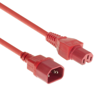 Act Powercord C14 - C15 0,6m Red AK5298 kábel és adapter