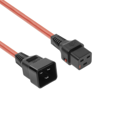 Act Powercord C19 IEC Lock - C20 3m Red AK5204 kábel és adapter