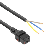Act Powercord C19 IEC Lock - open end 2m Black AK5048 kábel és adapter