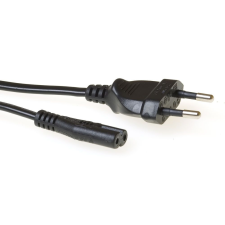Act Powercord Euro male - C7 female 1,5m Black AK5020 kábel és adapter