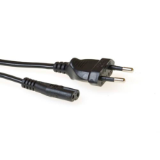 Act Powercord Euro male - C7 female 1m Black AK5417 kábel és adapter